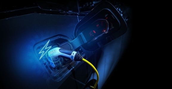 Power cable pump plug in charging power to electric vehicle EV c