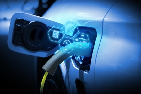 Power cable pump plug in charging power to electric vehicle EV c