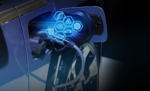 Power cable pump plug in charging power to electric vehicle EV c