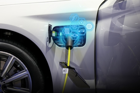 Power cable pump plug in charging power to electric vehicle EV c