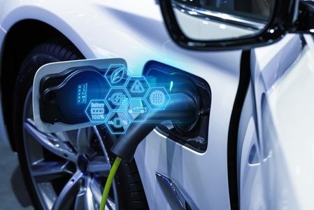 Power cable pump plug in charging power to electric vehicle EV c