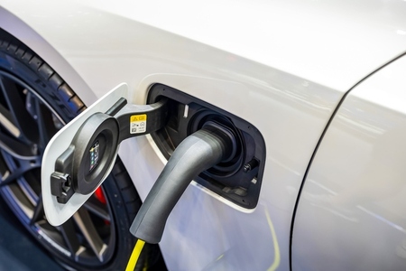 Power cable pump plug in charging power to electric vehicle EV c