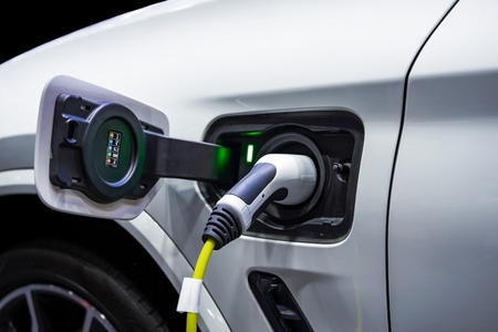 Power cable pump plug in charging power to electric vehicle EV c