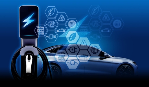 Concept of Power cable pump plug in charging power to electric v