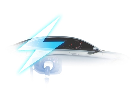 Power cable pump plug in charging power to electric vehicle EV c