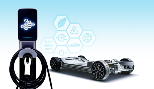 Concept of Power cable pump plug in charging power to electric v