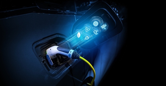 Power cable pump plug in charging power to electric vehicle EV c