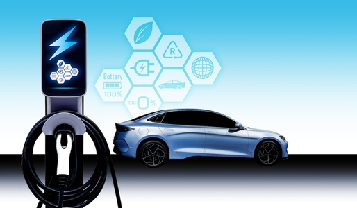 Concept of Power cable pump plug in charging power to electric v