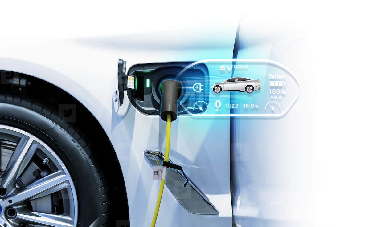 Power cable pump plug in charging power to electric vehicle EV c