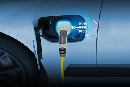 Power cable pump plug in charging power to electric vehicle EV c