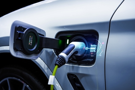 Power cable pump plug in charging power to electric vehicle EV c