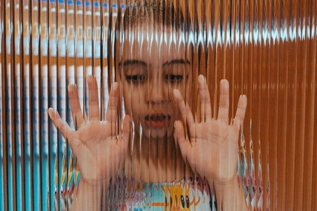 Girl and Glass with Hands Girl and Glass with Hands