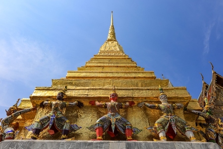 Giant carrying a pagoda base in Wat Phra Kaew  Here are the main
