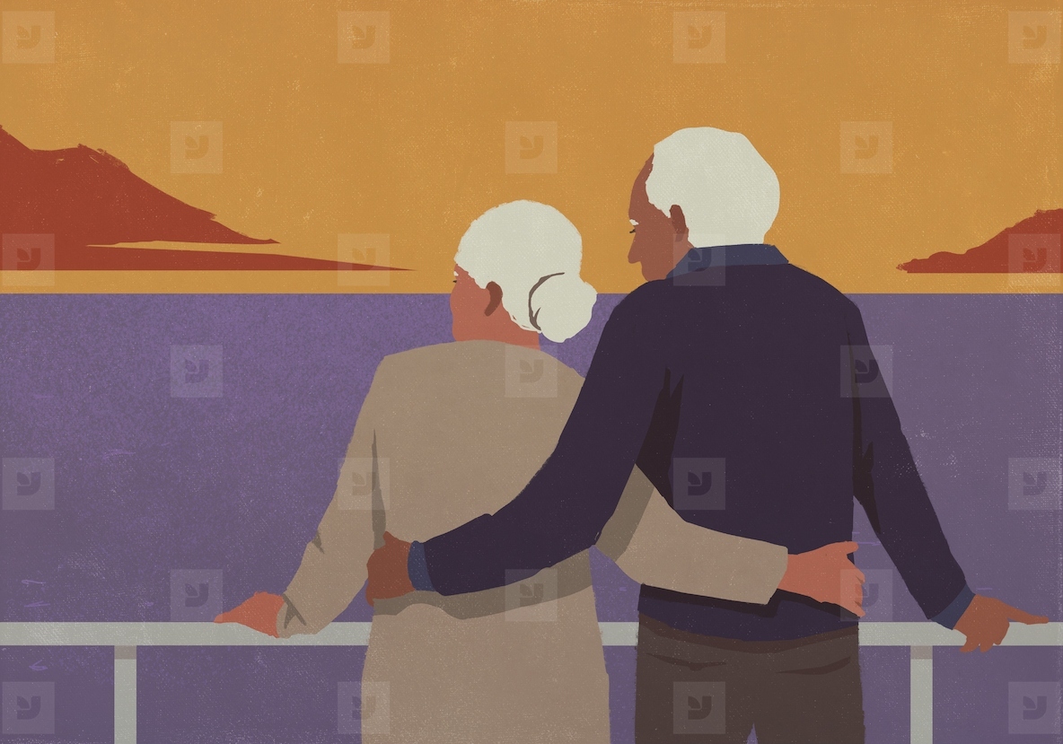 Senior couple enjoying retirement travel