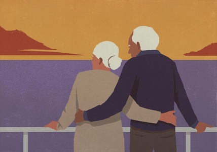 Senior couple enjoying retirement travel Senior couple enjoying retirement travel