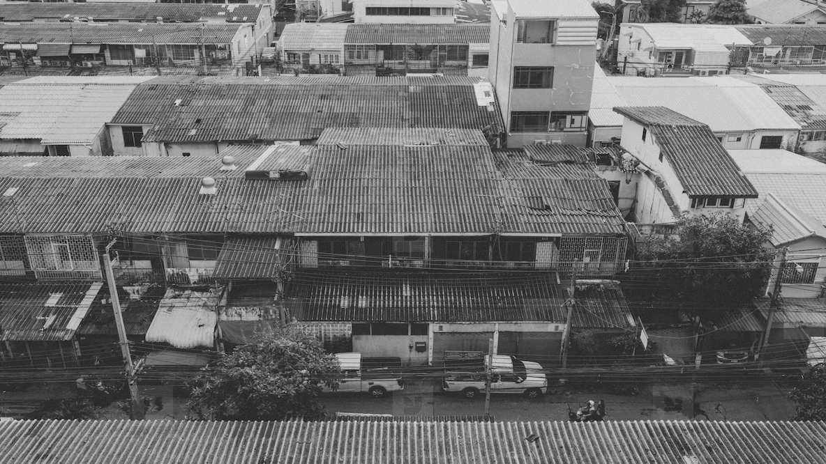 Bangkok Black and White Street Scene