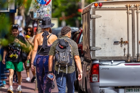 BANGKOK  THAILAND   AUGUST 19  2025  Song Wat road  a new touri