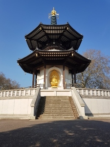 Peace Pagoda temple in Battersea Park by the river Thames London UK Peace Pagoda temple in Battersea Park by the river Thames London UK