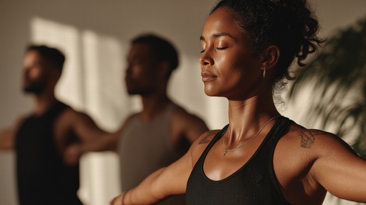 Woman yoga meditation relaxation group peaceful diverse fitness Calm diverse group practicing Woman yoga meditation relaxation group peaceful diverse fitness Calm diverse group practicing