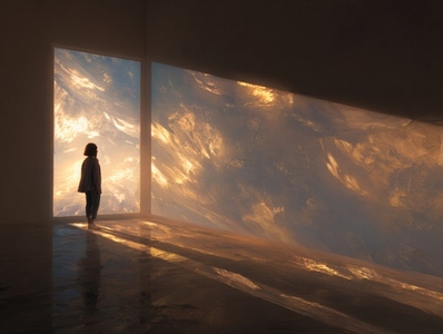 Woman silhouette window sunlight reflection dreamy surreal golden interior peaceful Woman silhouette window sunlight reflection dreamy surreal golden interior peaceful