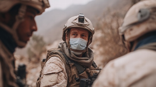 Soldier mask military uniform outdoor mountain serious teamwork Soldier wearing mask military Soldier mask military uniform outdoor mountain serious teamwork Soldier wearing mask military