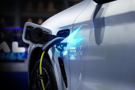 Power cable pump plug in charging power to electric vehicle EV c