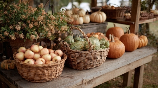 Basket apple pumpkin rustic harvest autumn outdoor wooden Basket of apples and pumpkins rustic Basket apple pumpkin rustic harvest autumn outdoor wooden Basket of apples and pumpkins rustic