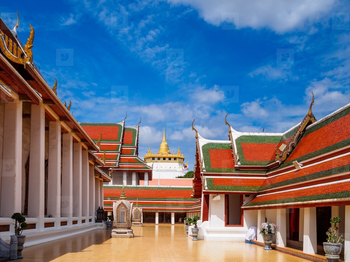 Inside Golden mountain  Phu Khao Thong at Wat Saket one of Ban