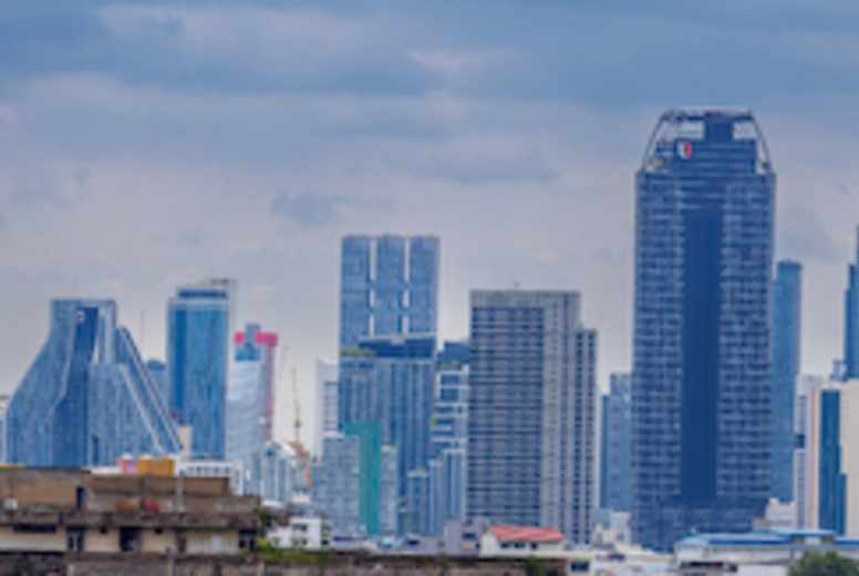BANGKOK, THAILAND - AUGUST 25, 2025  Panorama view of Bangkok f