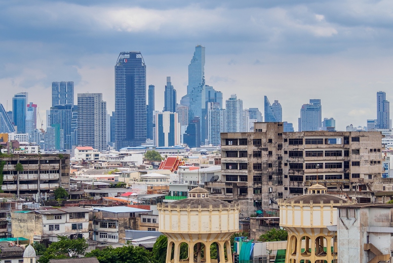 BANGKOK, THAILAND - AUGUST 25, 2025  A birds eye view of Bangk