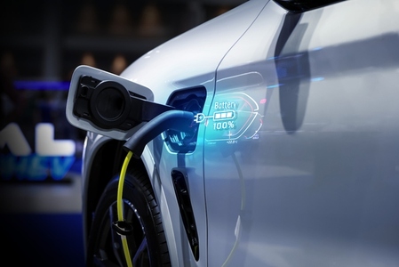 Power cable pump plug in charging power to electric vehicle EV c