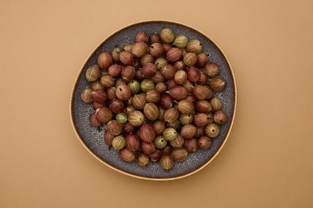 Still life view from above of fresh