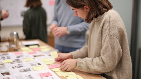 Creative brainstorming session with sticky notes  collaboration  team work  planning  ideas  innovation  design process