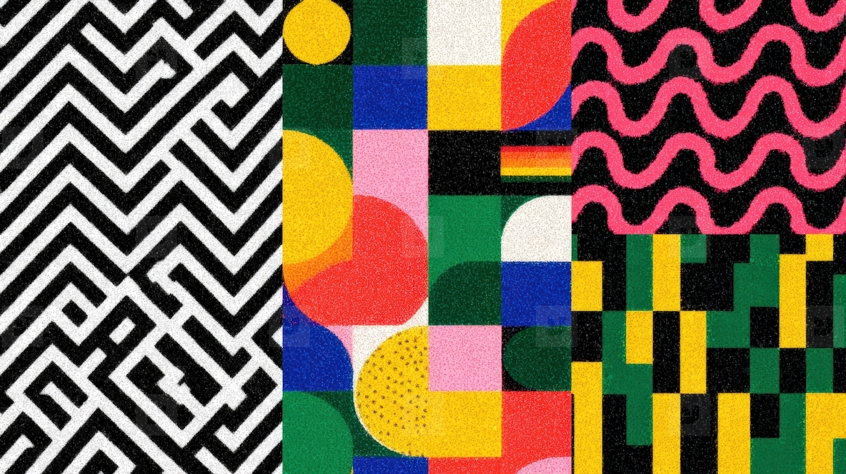 Shape Creating Contrast High Contrast Geometric Patterns Vivid Colors Create Dynamic Visual ...