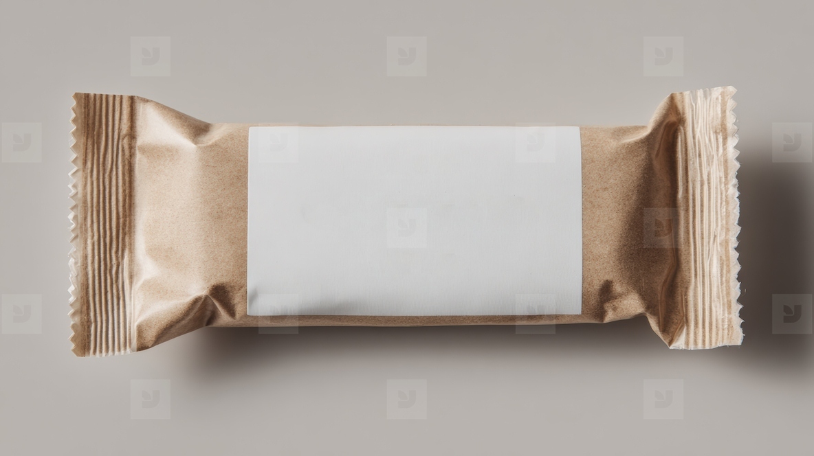 Clean label snack packaging with neutral background  showcasing simplicity and elegance