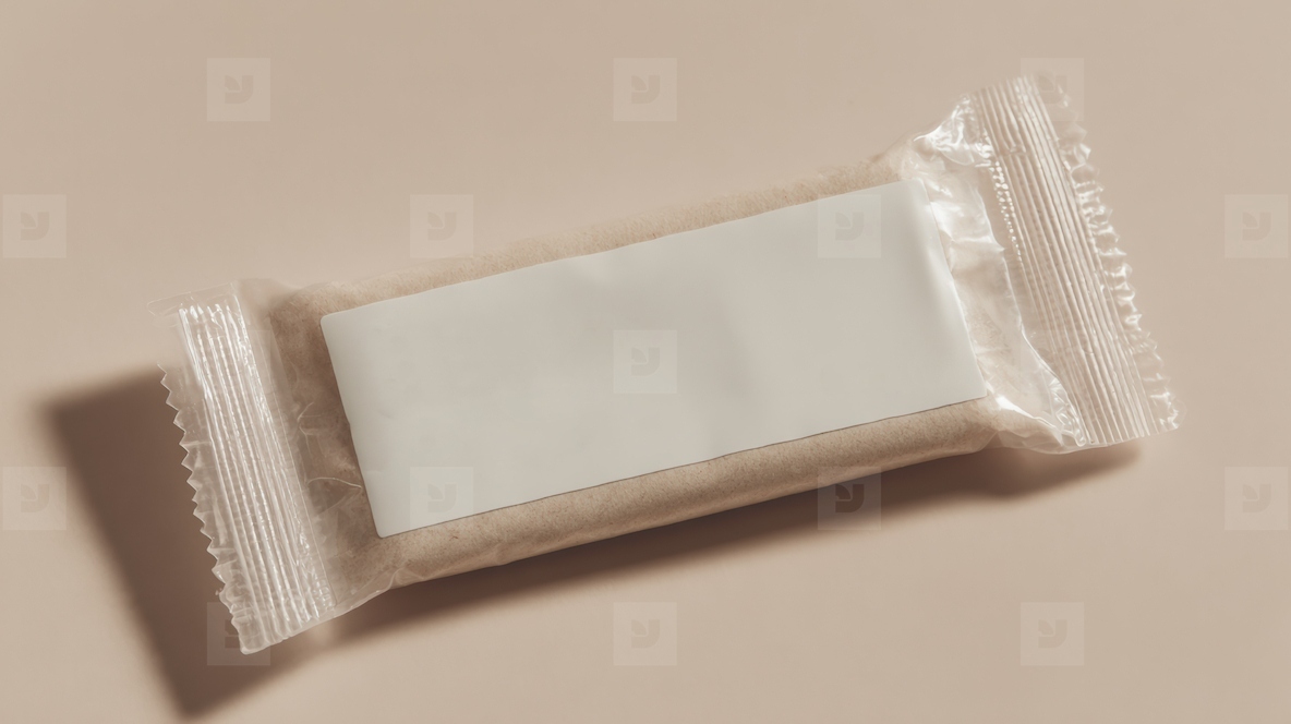 Clean label snack packaging with neutral background showcasing simplicity and modern design