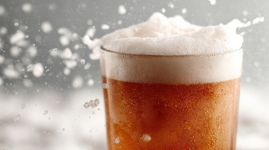 Overflowing beer foam creates refreshing and lively atmosphere in this image Overflowing beer foam creates refreshing and lively atmosphere in this image