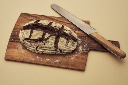 Still life shot of rustic brown rye bread loaf Still life shot of rustic brown rye bread loaf