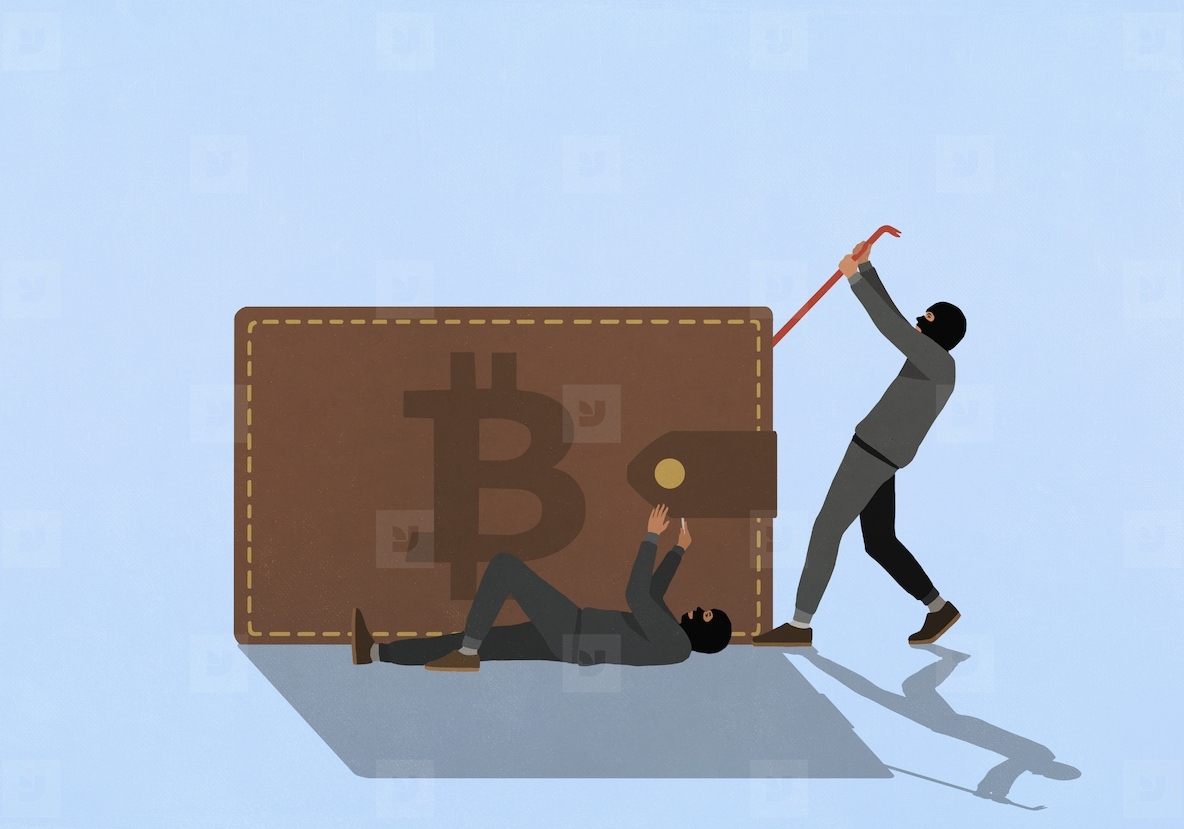 Thieves with crowbar trying to break into large Bitcoin wallet