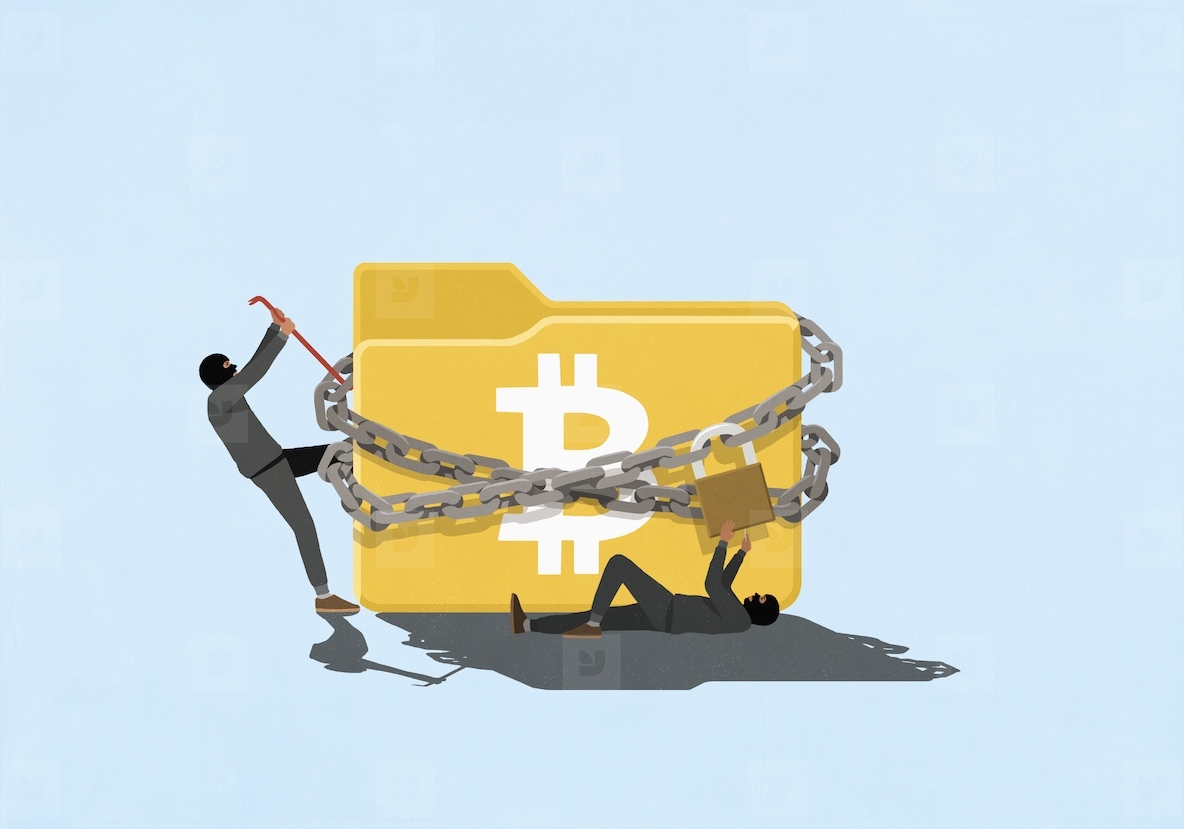 Thieves trying to break into padlocked digital Bitcoin file