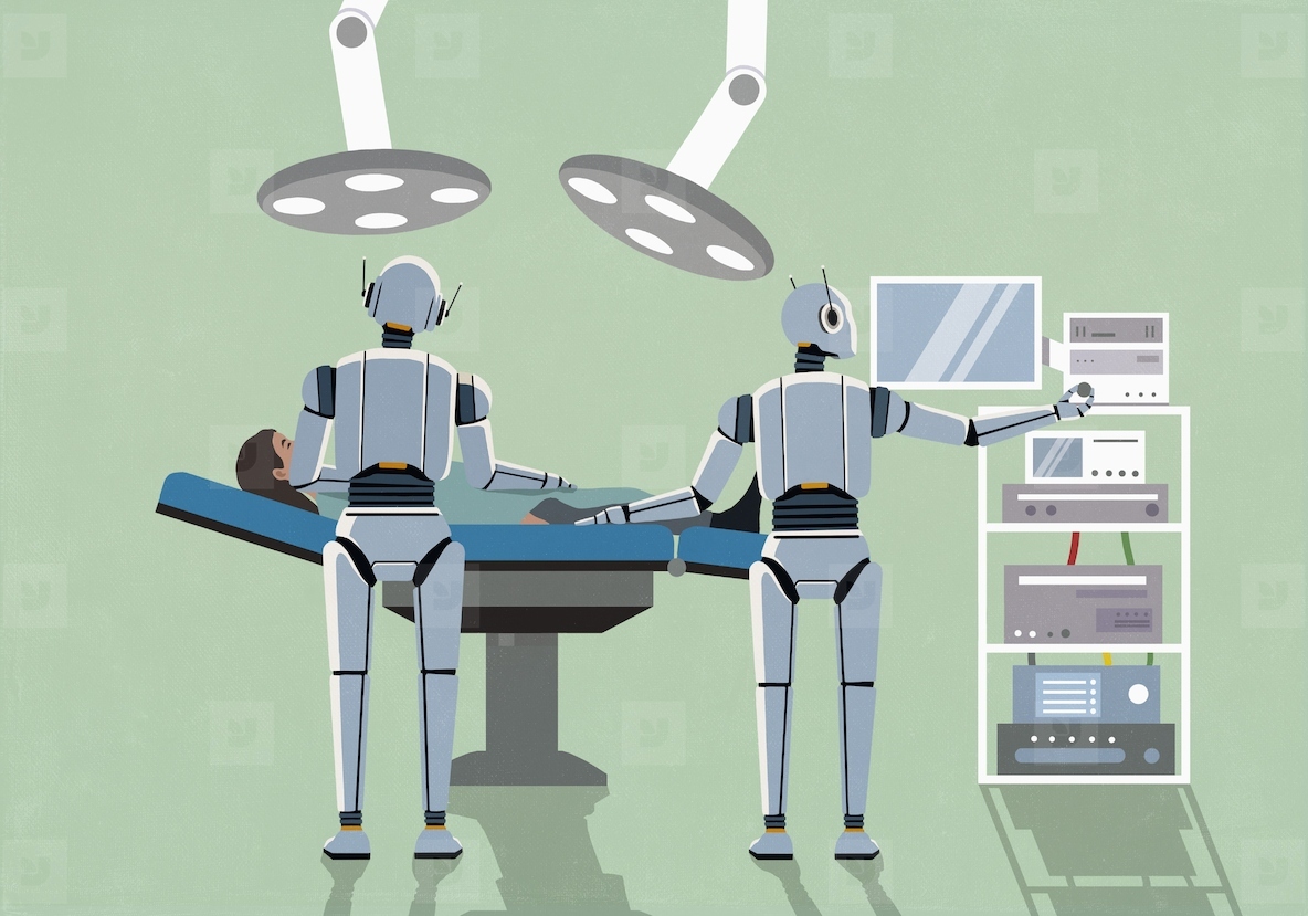 Humanoid robots performing surgery