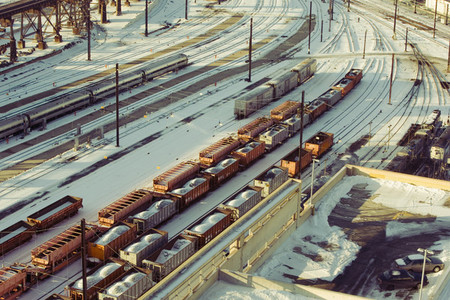 Train tracks in winter