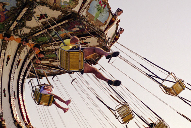 Swing ride at boardwalk carnival