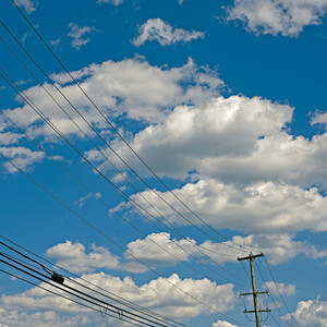 Sky and telephone wires