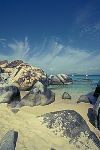 Caribbean beach with rocks