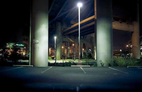 City Parking Lot at Night