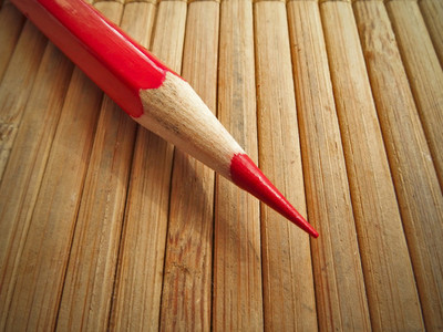Pencil on bamboo pad background
