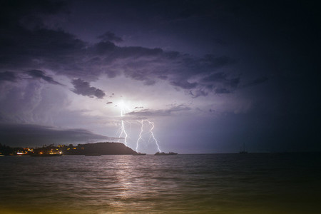 Lightning over Sea