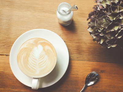 latte coffee on table