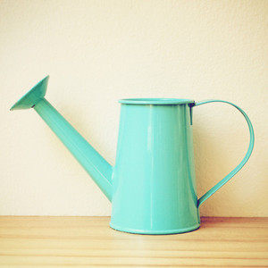 Blue retro watering can